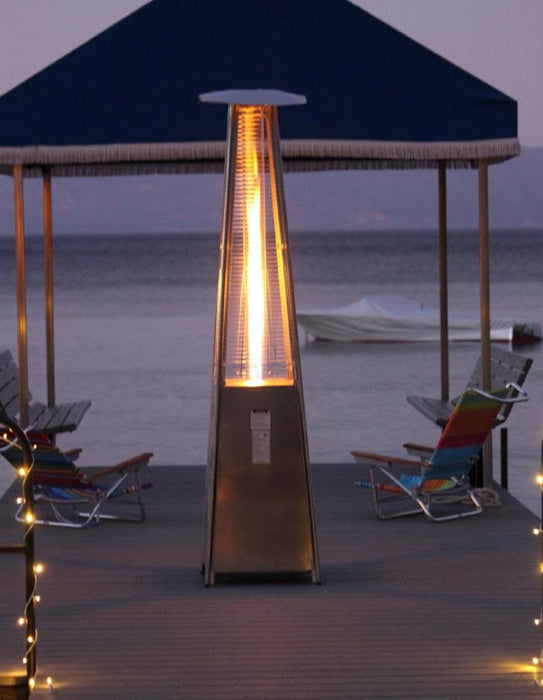 AZ Patio Heaters Commercial Triangle Glass Tube Heater-Stainless Steel, Tall