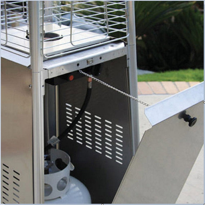 AZ Patio Heaters Commercial Triangle Glass Tube Heater-Stainless Steel, Tall