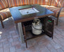 AZ Patio Heaters Hammered Bronze Square Fire Pit with Stainless Steel Legs and Lid