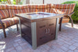 AZ Patio Heaters Hammered Bronze Square Fire Pit with Stainless Steel Legs and Lid