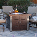 AZ Patio Heaters Hammered Bronze Square Fire Pit with Stainless Steel Legs and Lid