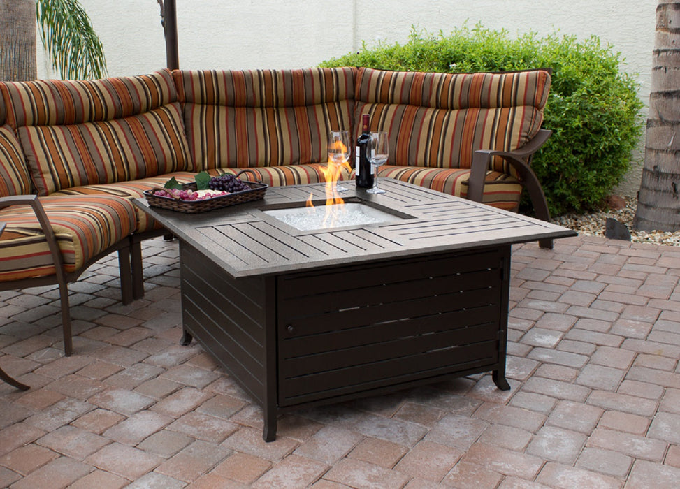 AZ Patio Heaters Square Extruded Aluminum Firepit with Lid