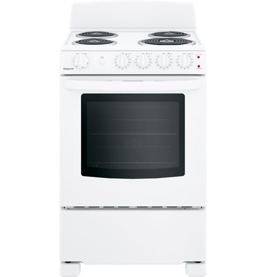 HOTPOINT RAS240DMWW Hotpoint 24" Electric Free-Standing Front-Control Range - RAS240DMWW-KT