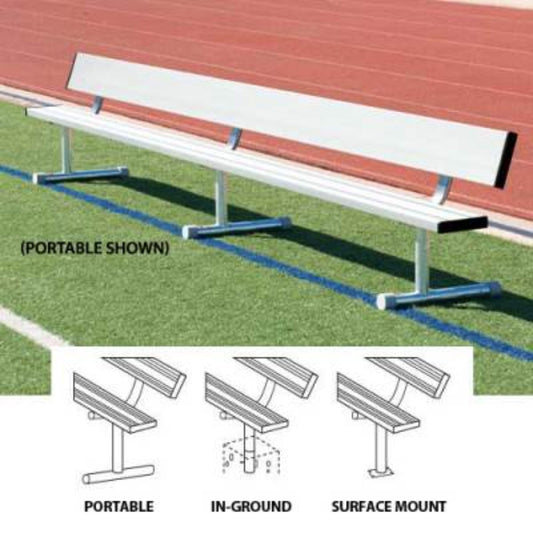 Bleachers Player's Bench with Back Plank - BEPB08