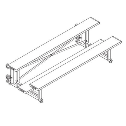 Bleacher - 7-1/2 ft. (2 Row - Single Foot Plank) - Tip & Roll - BLCH-275TRG