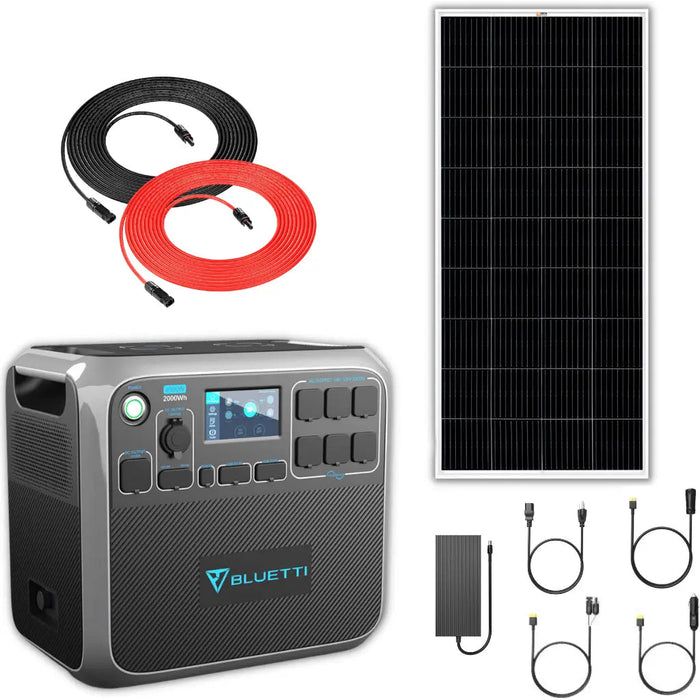 Bluetti AC200P 2000Wh 2000W Solar Generator + 200W Rigid Monocrystalline Solar Panel Kit