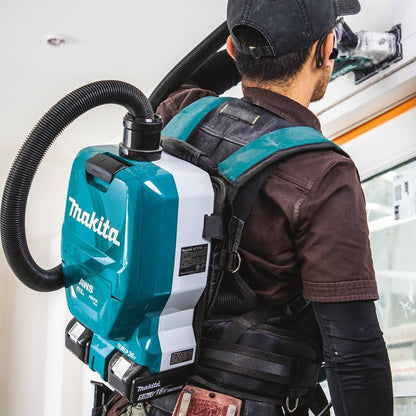 Makita  36V (18V X2) LXT Brushless 1/2 Gallon HEPA Filter Backpack Dry Dust Extractor Kit, dual port charger, AWS Capable (5.0Ah) - XCV10PTX