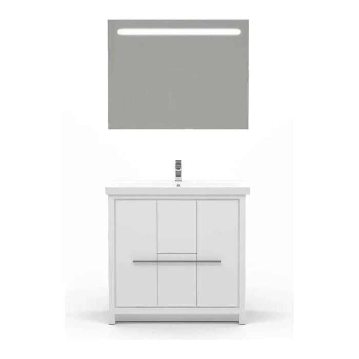 Casa Mare Alessio 32" Bathroom Vanity and Ceramic Sink Combo with LED Mirror