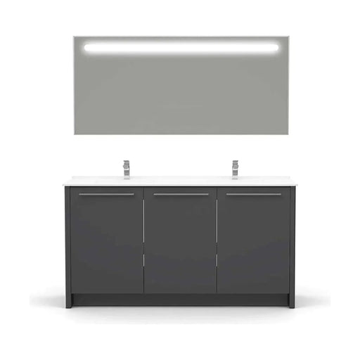 Casa Mare Benna 63" Bathroom Vanity and Double Sink Combo with LED Mirror