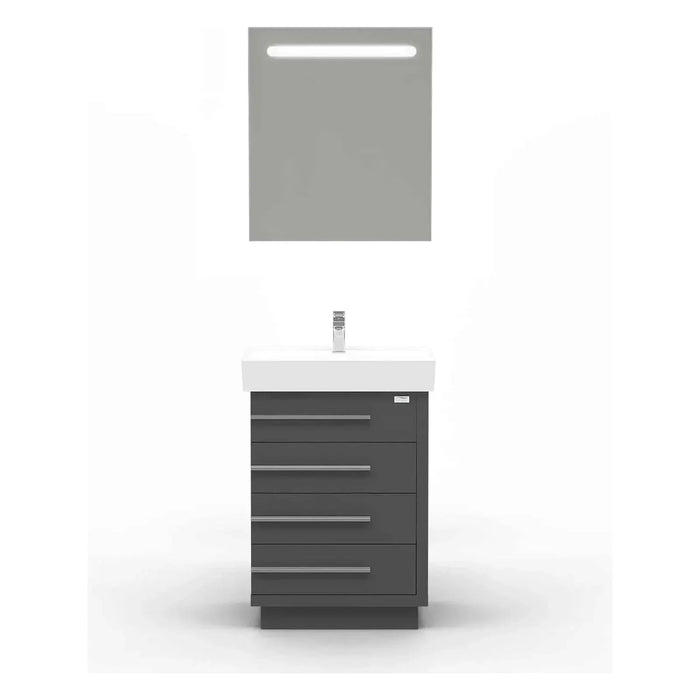 Casa Mare Domenico 24" Bathroom Vanity and Ceramic Sink Combo with LED Mirror