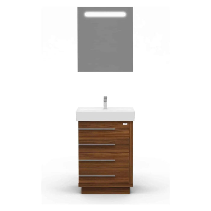 Casa Mare Domenico 24" Bathroom Vanity and Ceramic Sink Combo with LED Mirror