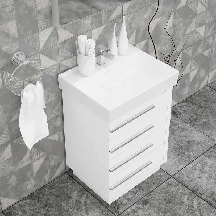 Casa Mare Domenico 32" Bathroom Vanity and Ceramic Sink Combo with LED Mirror