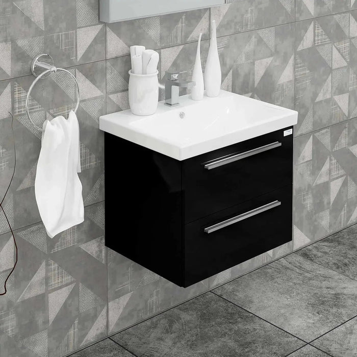 Casa Mare Elke 24 In. Bathroom Vanity and Ceramic Sink Combo with LED mirror