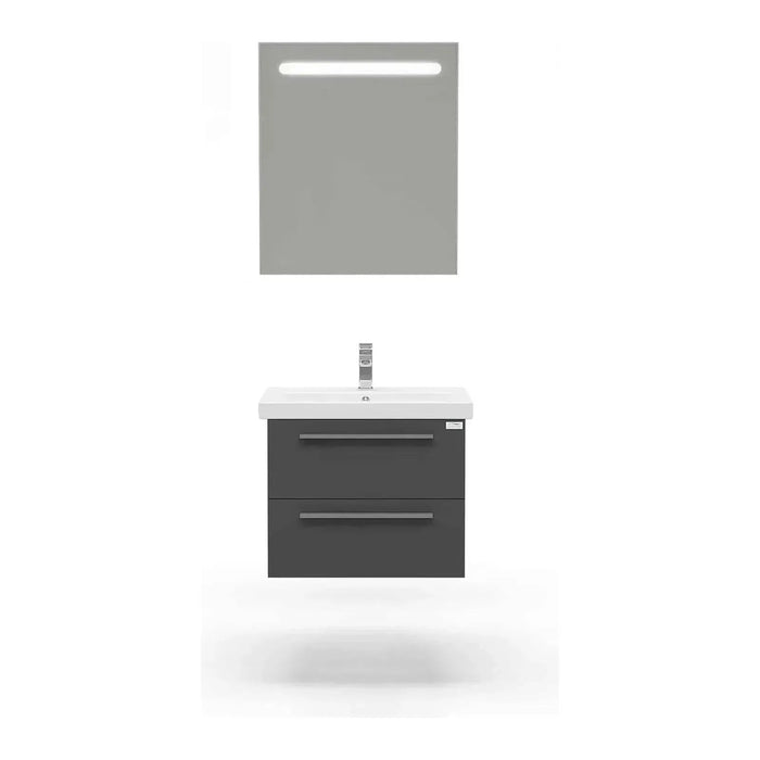 Casa Mare Elke 24 In. Bathroom Vanity and Ceramic Sink Combo with LED mirror