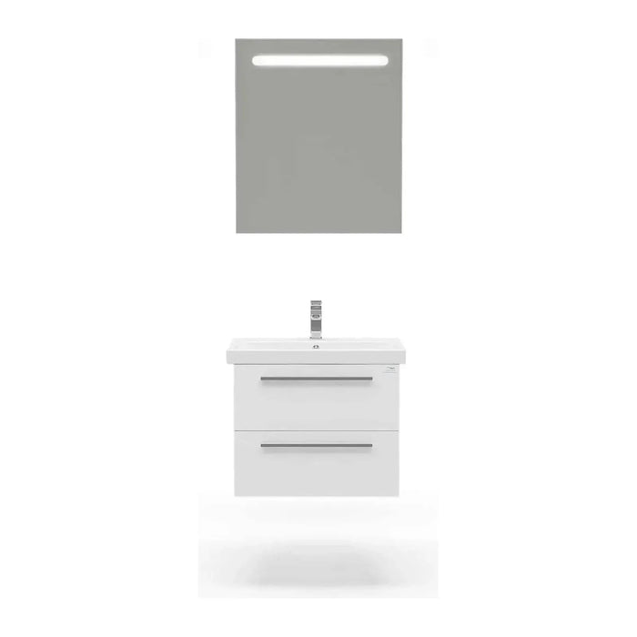 Casa Mare Elke 24 In. Bathroom Vanity and Ceramic Sink Combo with LED mirror