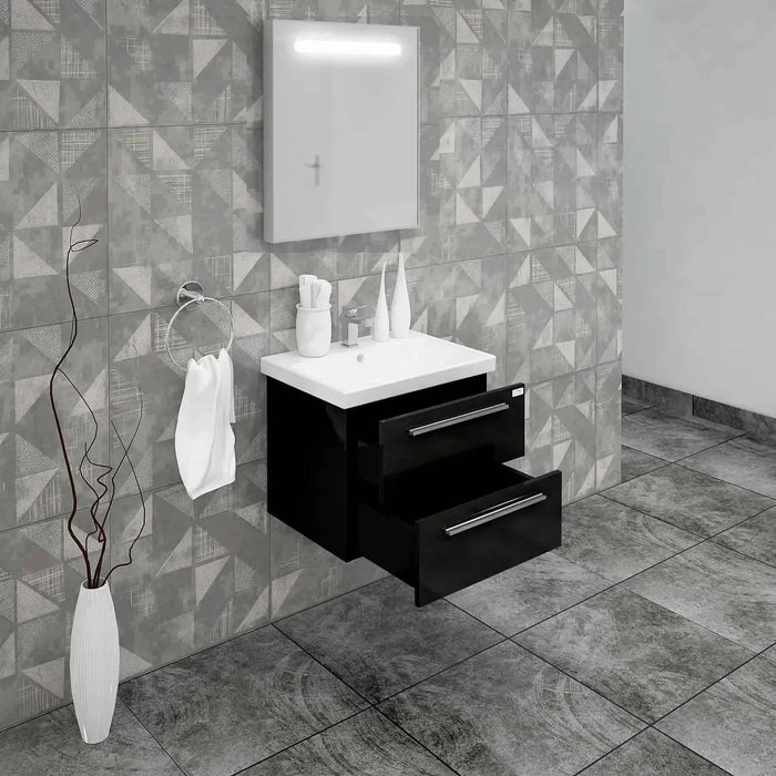 Casa Mare Elke 32 Bathroom Vanity and Ceramic Sink Combo with LED mirror