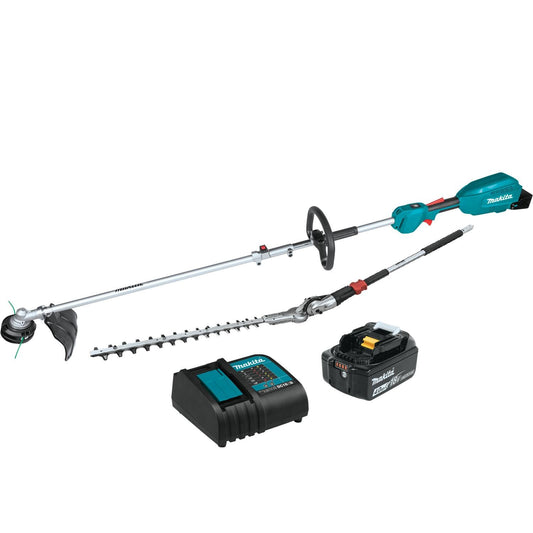 Makita (XUX02SM1X2) 18V LXT Lithium-Ion Brushless Cordless Couple Shaft Power Head Kit with 13in String Trimmer & 20in Hedge Trimmer Attachments (4.0Ah) - XUX02SM1X2