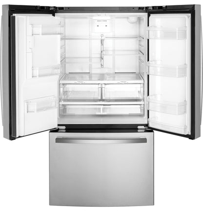 GE APPLIANCES GYE21JYMFS GE(R) ENERGY STAR(R) 20.6 Cu. Ft. Fingerprint Resistant Counter-Depth French-Door Refrigerator - GYE21JYMFS-KT