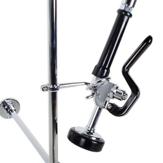 SABA Commercial Pull Down 2-Handle Wall Mount Pre-Rinse Spray Utility Kitchen Faucet - SF1001