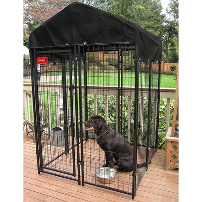 Lucky Dog Uptown Outdoor Covered Kennel Heavy Duty Dog Cage Pen (4 Pack) - 173765