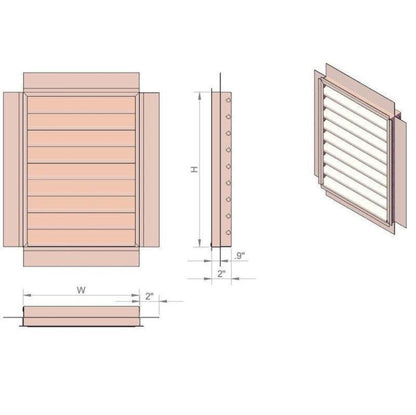 Copperlab Copper Louvered Gable End Vent - WLV1212F