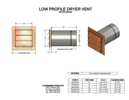 Copperlab Copper Louvered Dryer Vent (4"-12") - WLPDV4F
