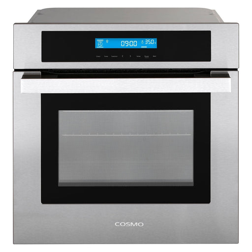 Cosmo 24" 2.5 cu. ft. Single Electric Wall Oven w/8 Functions and True European Convection in Stainless Steel C106SIX-PT