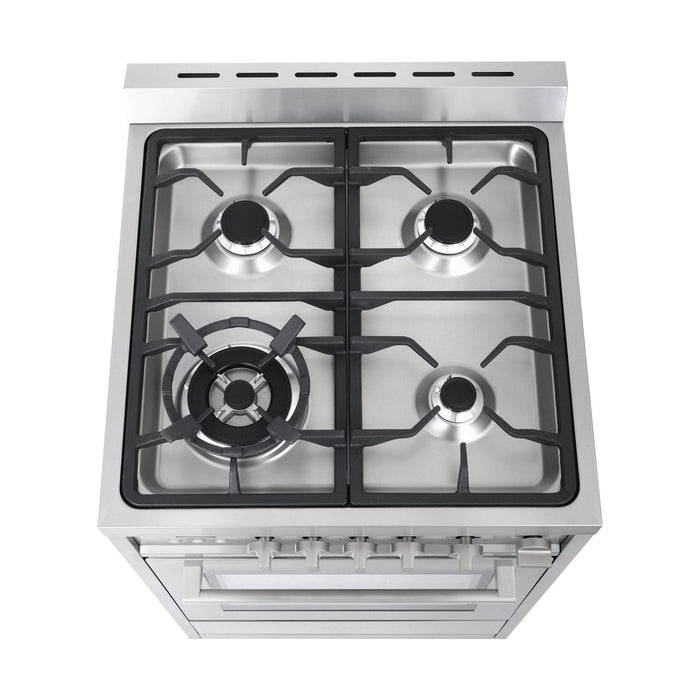 Cosmo 24'' 2.73 cu. ft. Single Oven Gas Range with 4 Burner Cooktop and Heavy Duty Cast Iron Grates in Stainless Steel COS-244AGC