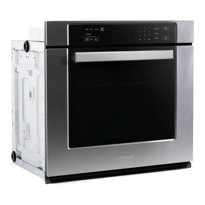 Cosmo 30" 5 cu. ft. Single Electric Wall Oven with True European Convection and Self Cleaning in Stainless Steel COS-30ESWC