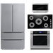 Cosmo 4 Piece, 36" Electric Cooktop 30" Wall Oven 24.4" Microwave & Refrigerator COS-4PKG-141