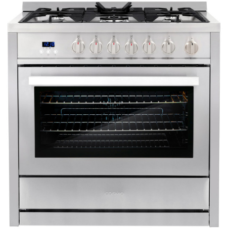 Cosmo 4-Piece, 36" Gas Range, 36" Range Hood, 24" Dishwasher and Refrigerator COS-4PKG-005