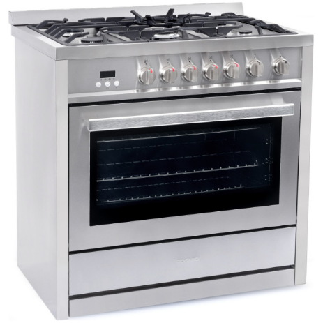 Cosmo 4-Piece, 36" Gas Range, 36" Range Hood, 24" Dishwasher and Refrigerator COS-4PKG-005