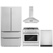 Cosmo 4-Piece, 36" Range, 36" Island Range Hood, 24" Dishwasher and Refrigerator COS-4PKG-076