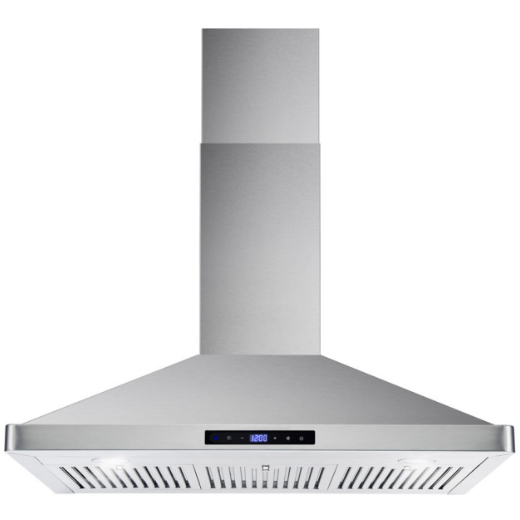 Cosmo 4-Piece, 36" Range, 36" Island Range Hood, 24" Dishwasher and Refrigerator COS-4PKG-076