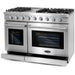 Cosmo 48'' 6.8 cu. ft. Double Oven Commercial Gas Range with Fan Assist Convection Oven in Stainless Steel Storage Drawer COS-EPGR486G