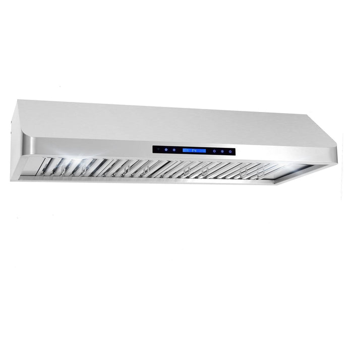 Cosmo 48" Ducted Under Cabinet Range Hood with Soft-Touch Controls, Permanent Filters, 4-Speed Fan, LED Lights in Stainless Steel COS-QS48