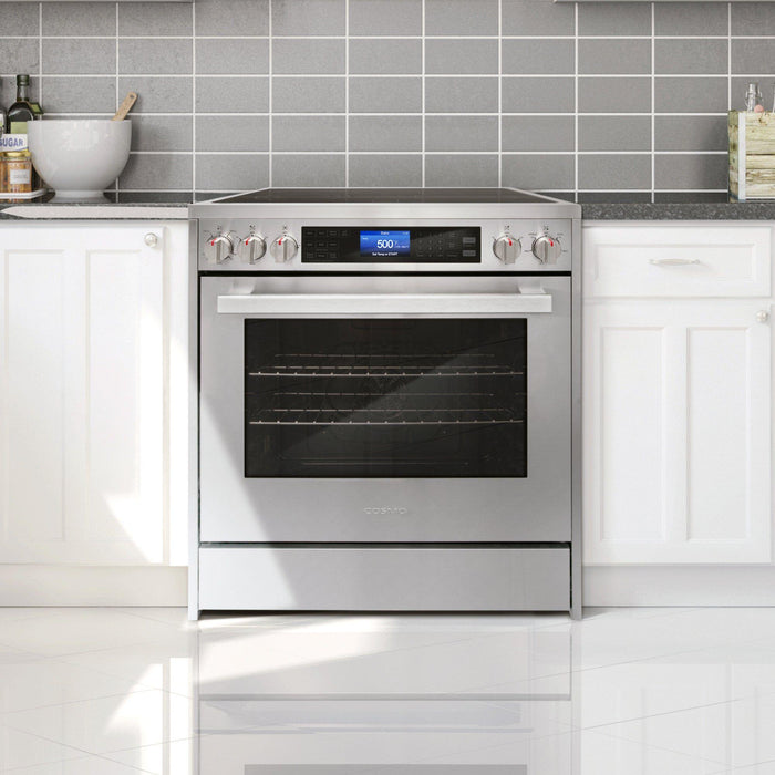 Cosmo Commercial-Style 30'' 5 cu. ft. Single Oven Electric Range with 7 Function Convection Oven in Stainless Steel COS-305AERC