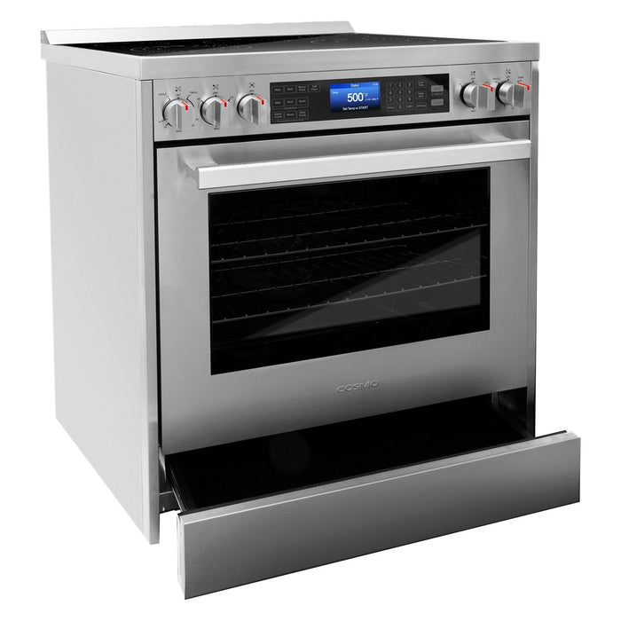 Cosmo Commercial-Style 30'' 5 cu. ft. Single Oven Electric Range with 7 Function Convection Oven in Stainless Steel COS-305AERC