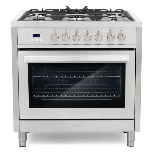 Cosmo Commercial-Style 36'' 3.8 cu. ft. Single Oven Dual Fuel Range with 8 Function Convection Oven in Stainless Steel F965