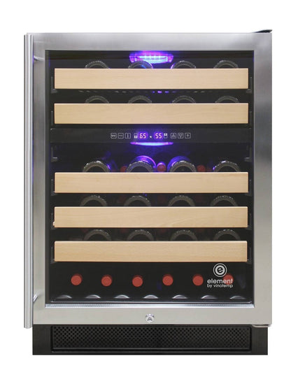 Vinotemp Connoisseur Series 46 Dual Zone Wine Cooler - EL-46WCST