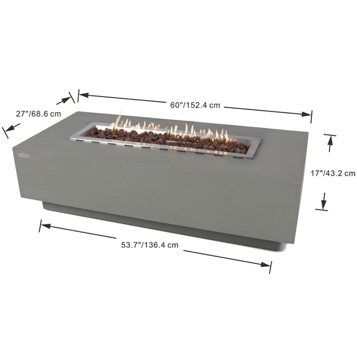 Elementi Granville Fire Table Rectangle Concrete Fire Pit (OFG121)