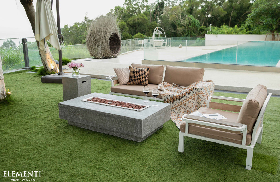 Elementi  Hampton Fire Table Rectangle Concrete Fire Pit (OFG139)