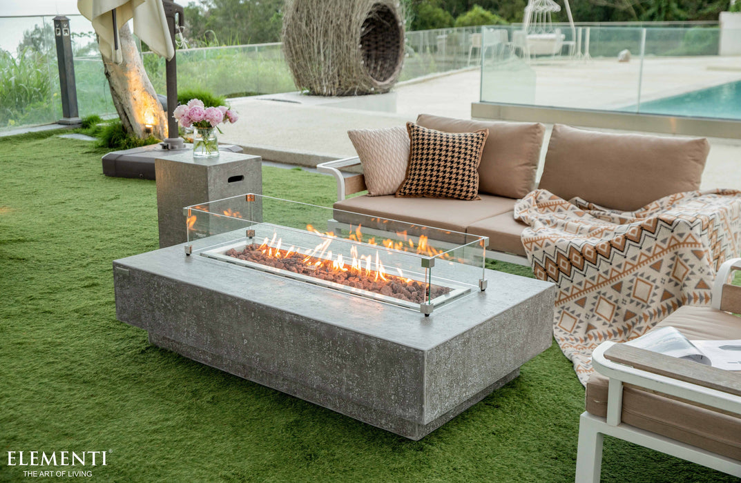 Elementi  Hampton Fire Table Rectangle Concrete Fire Pit (OFG139)