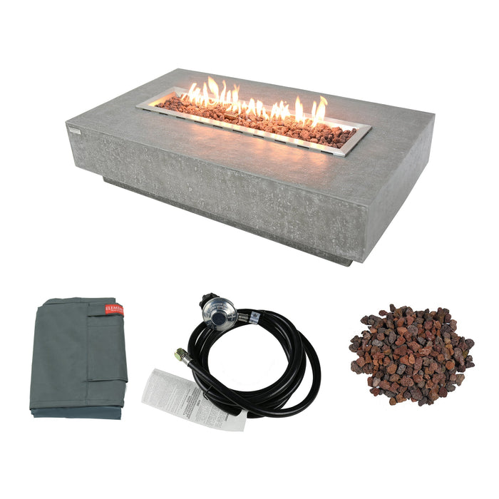 Elementi  Hampton Fire Table Rectangle Concrete Fire Pit (OFG139)