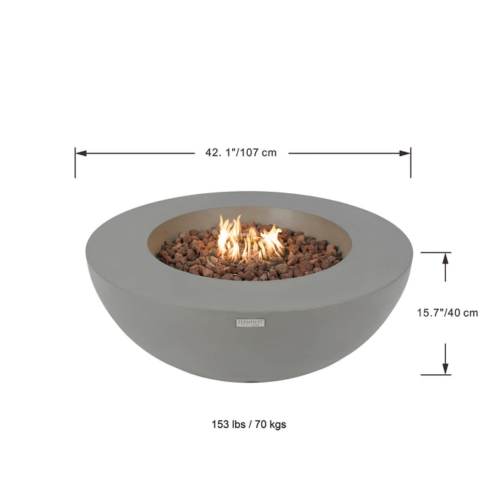 Elementi Lunar Bowl Fire Table Round Concrete Fire Pit (OFG101)