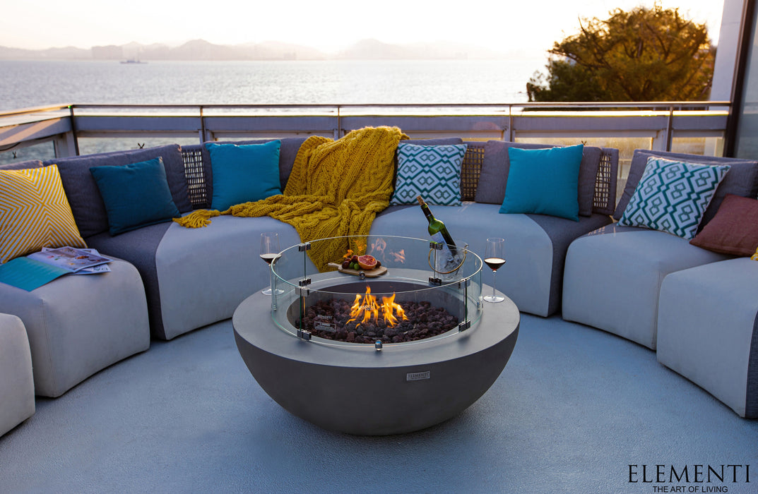 Elementi Lunar Bowl Fire Table Round Concrete Fire Pit (OFG101)