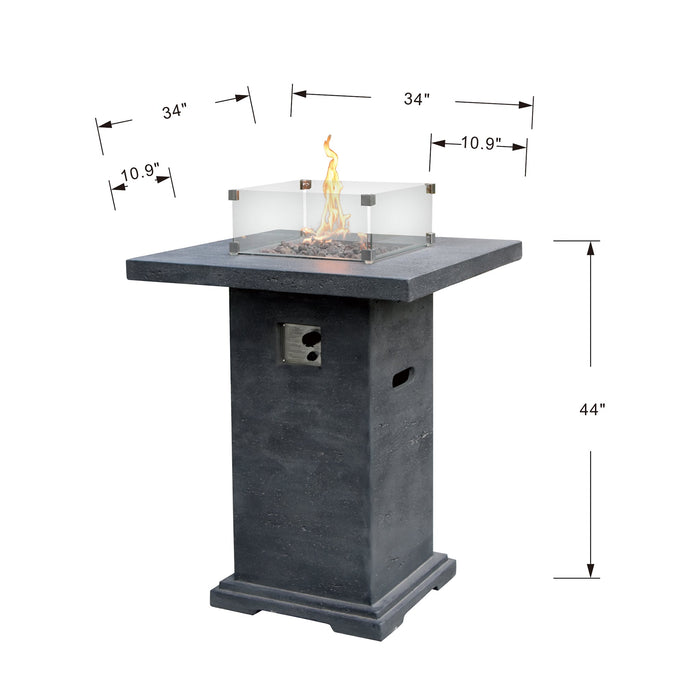 Elementi Montreal Bar Table Concrete Fire Table Dark Grey( OFG221DG-LP)