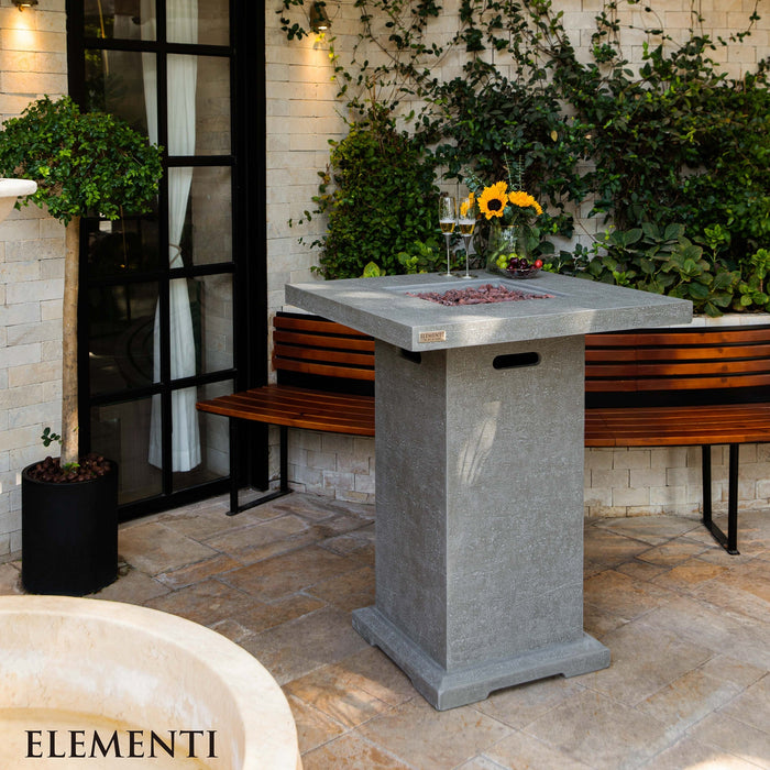 Elementi Montreal Bar Table Concrete Fire Table Light Grey( OFG221LG-LP)