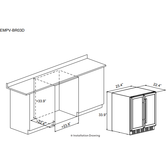 Empava 24" Dual Zone Wine Cooler & Beverage Fridge BR03D