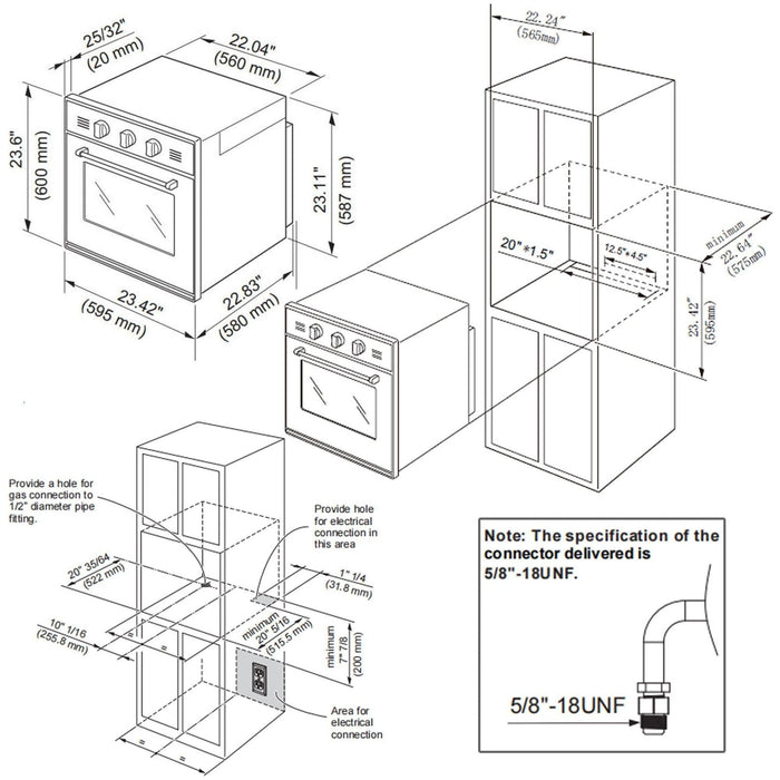 Empava 24 in 2.3 Cu. ft. Gas Wall Oven 24WO11L - Only For LPG Gas